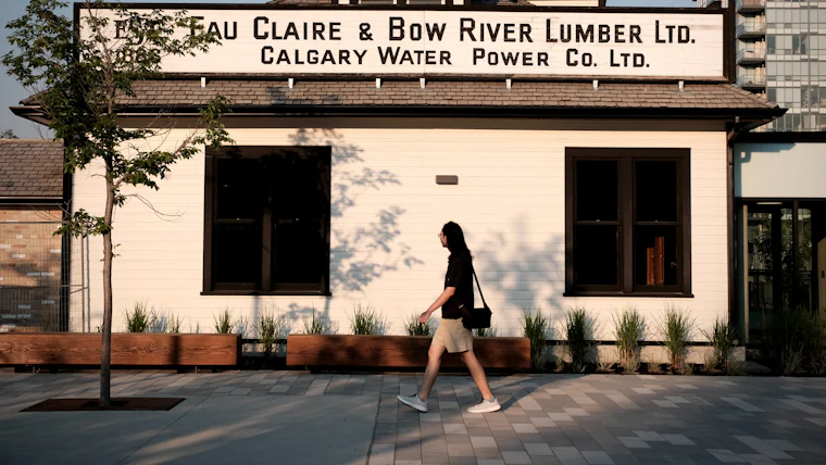 The historic Eau Claire and Bow River Lumber Company building in Calgary